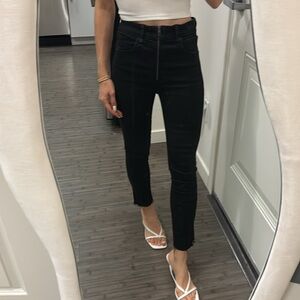 Abercrombie and fitch high rise super skinny ankle zipper black jeans denim
